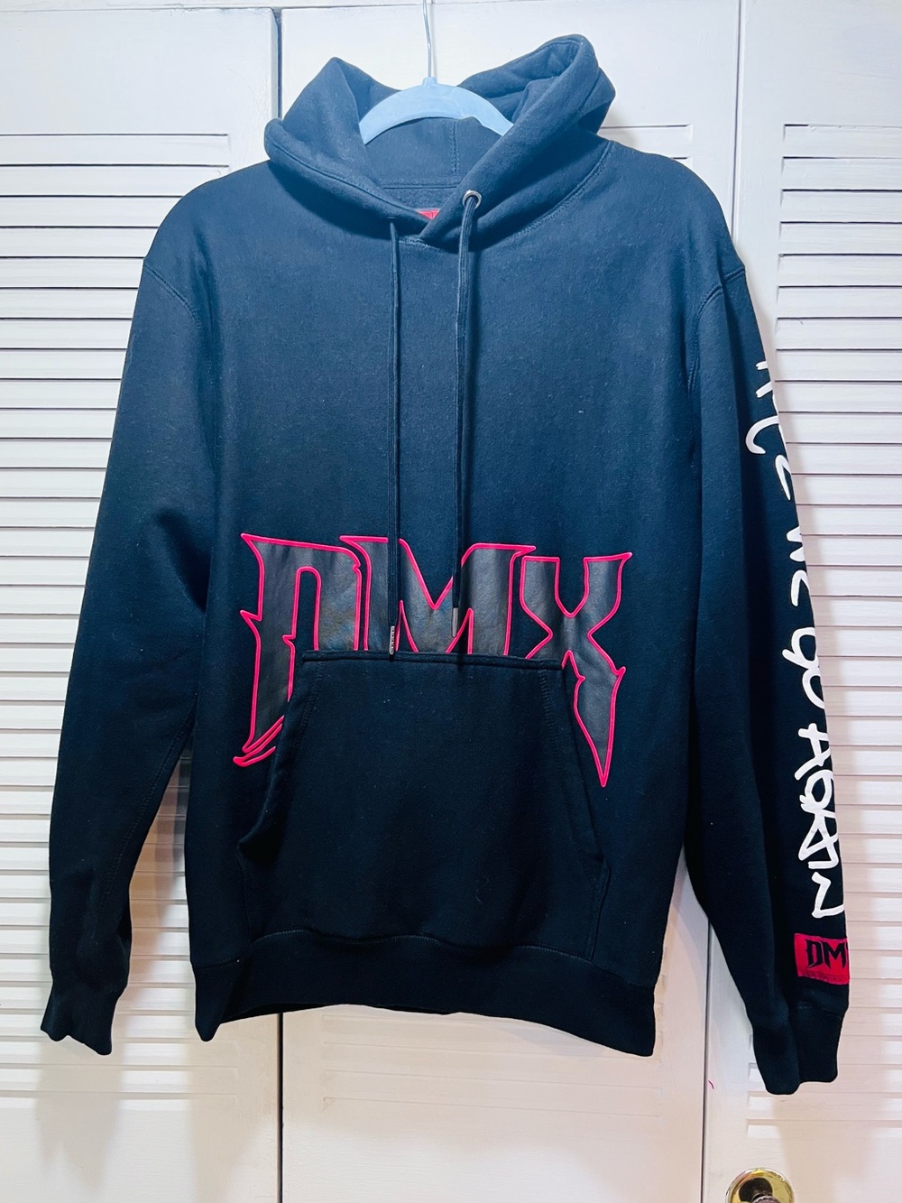 DMX Black Crewneck Hoodie with Red Logo - Men’s Pullover Sweatsh *RARE*